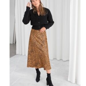 & OTHER STORIES Leopard Print Midi Skirt